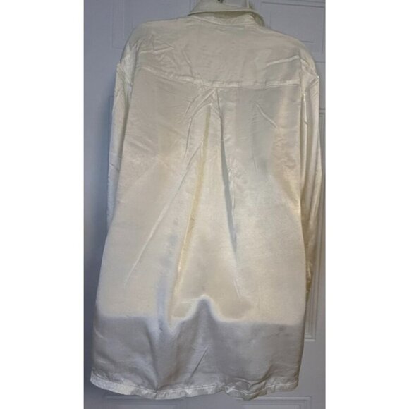 Enza Costa Blouse Button Down SZ 0 Relaxed Shimmery Glam - Picture 2 of 7